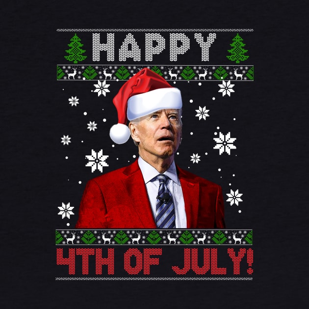 Funny Santa Joe Biden Happy 4th of July Ugly Christmas Sweater by petemphasis